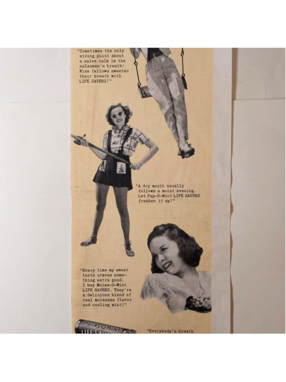 Vintage 1939 Life Savers 5c Roll Advertising Print Collectible
